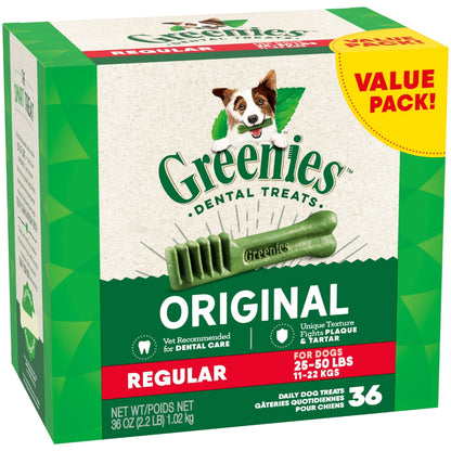 Greenies Original Regular Size Natural Dental Dog Treats, 36 oz.