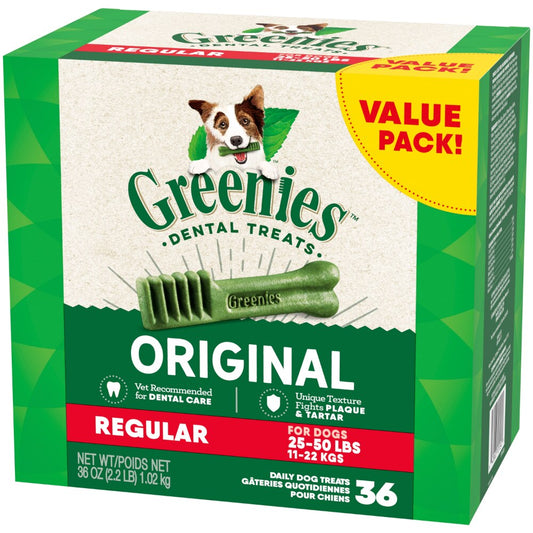 Greenies Original Regular Size Natural Dental Dog Treats, 36 oz.